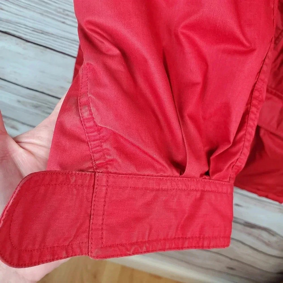 Eddie Bauer Womens Medium Vintage Snowline Red Goose Down Parka Puffer Coat - Picture 6 of 16